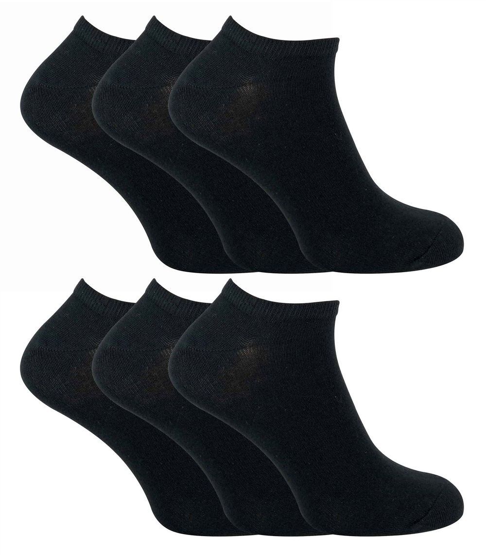 Cihat Pack Cotton Trainer Socks – – Black