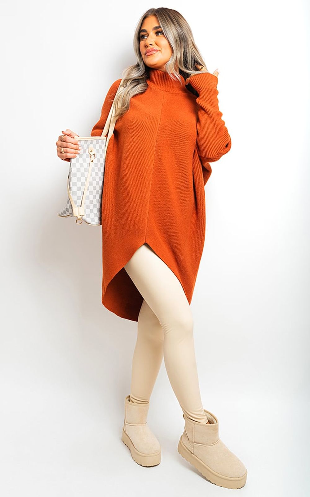 Turtle Neck Longline Knitted Jumper – Cozy & Chic Winter Essential – SM Teal