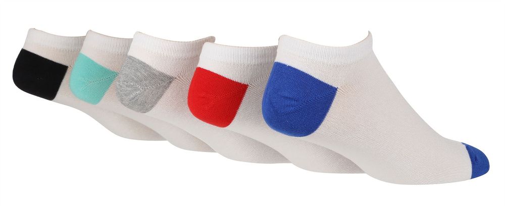 Wildfeet – Mens pk Trainer Socks – – White Red H&T