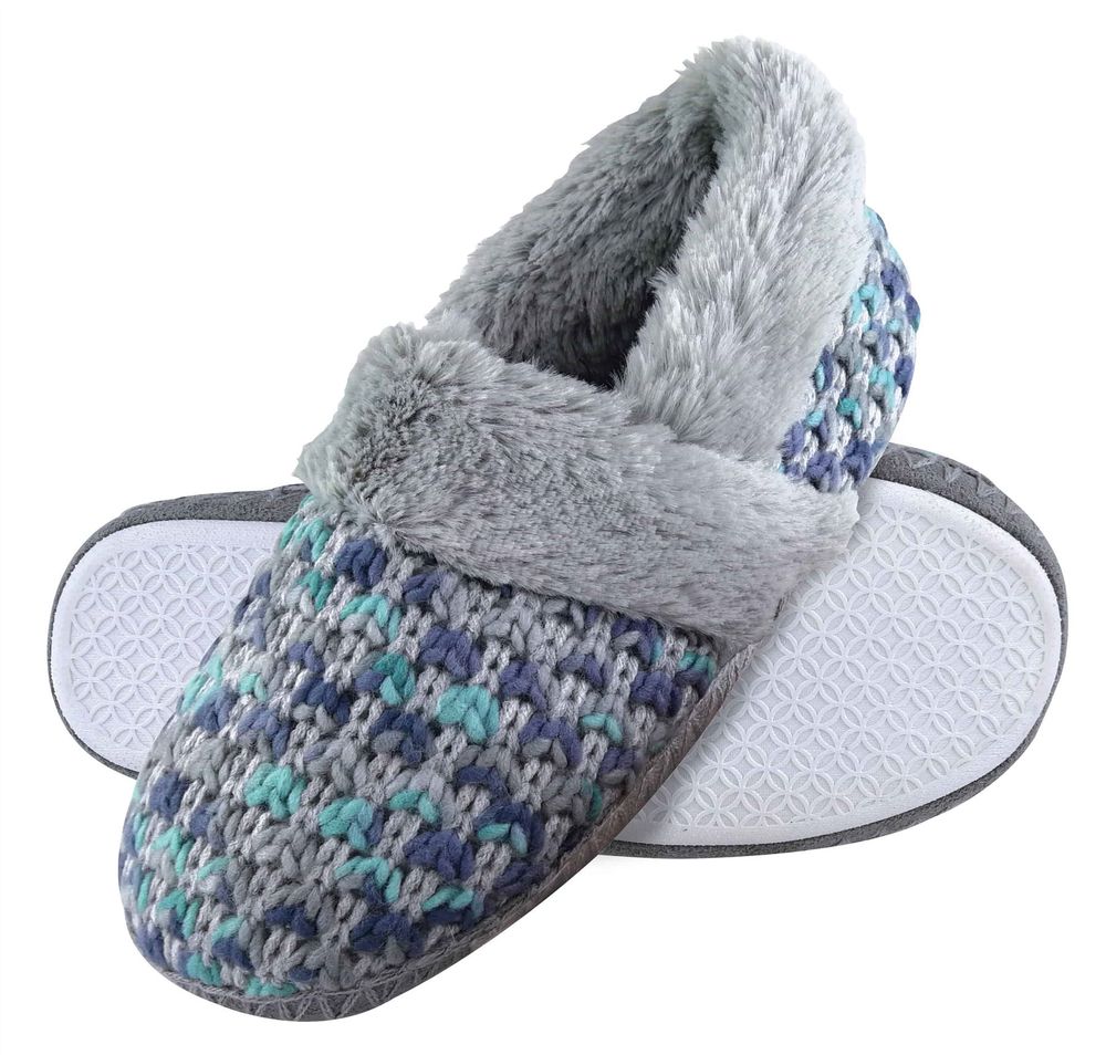 Dunlop – Ladies Slippers – Knitted – Grey Dunlop – Ladies Slippers – Knitted – Grey
