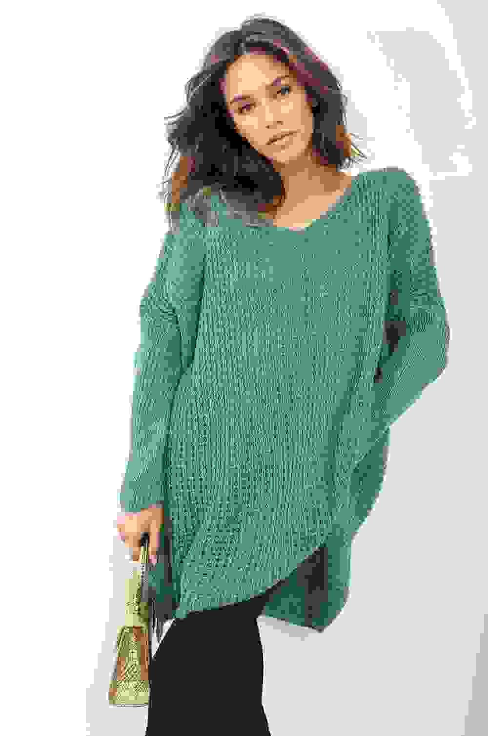 Rebecca Oversized Chunky Knitted Jumper – ML Green