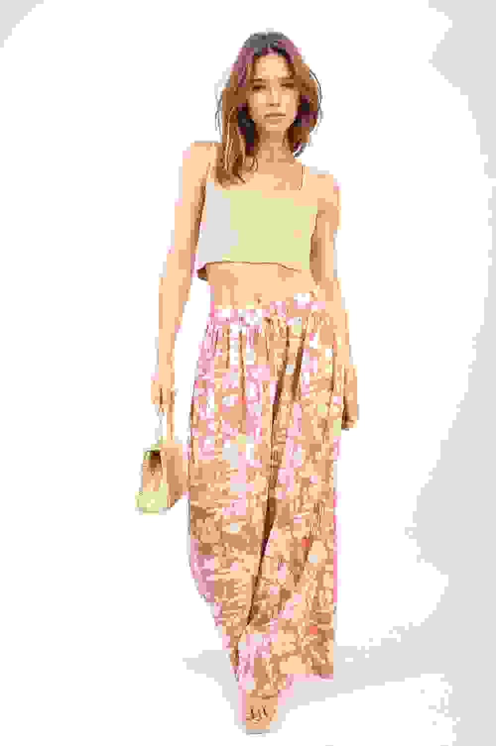 Pleated Wide Leg Floral Print Trousers – SM Pink Pleated Wide Leg Floral Print Trousers – SM Pink