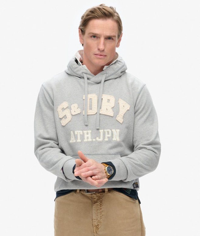 Superdry & Co Men’s Vintage Athletic Hoodie Light Grey Light Grey Marl – Size: Superdry & Co Men’s Vintage Athletic Hoodie Light Grey Light Grey Marl – Size: