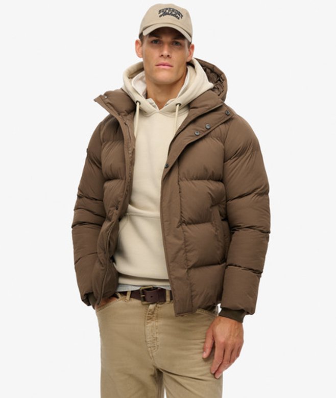 Superdry & Co Men’s Hooded Puffer Jacket Brown Warm Brown – Size: Xxl Superdry & Co Men’s Hooded Puffer Jacket Brown Warm Brown – Size: Xxl