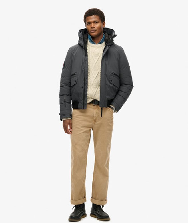 Superdry & Co Men’s City Padded Bomber Jacket Dark Grey Ebony – Size: Superdry & Co Men’s City Padded Bomber Jacket Dark Grey Ebony – Size: