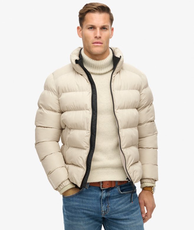 Superdry & Co Men’s Sports Puffer Jacket Beige Chateau Beige – Size: