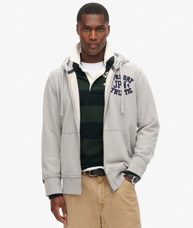 Superdry & Co Men’s Vintage Athletic Zip Hoodie Light Grey Light Grey Marl – Size: Xxl Superdry & Co Men’s Vintage Athletic Zip Hoodie Light Grey Light Grey Marl – Size: Xxl