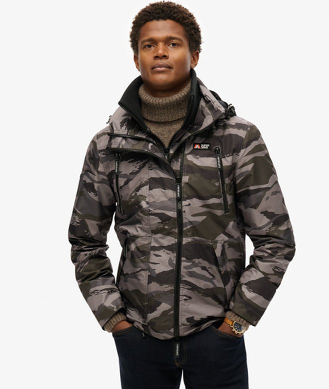 Superdry & Co Men’s Hooded Mountain Windbreaker Jacket Dark Grey Dark Grey Tiger Camo – Size: Superdry & Co Men’s Hooded Mountain Windbreaker Jacket Dark Grey Dark Grey Tiger Camo – Size: