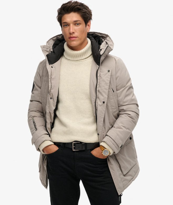 Superdry & Co Men’s City Padded Parka Jacket Dark Grey Stone Dark Grey – Size: