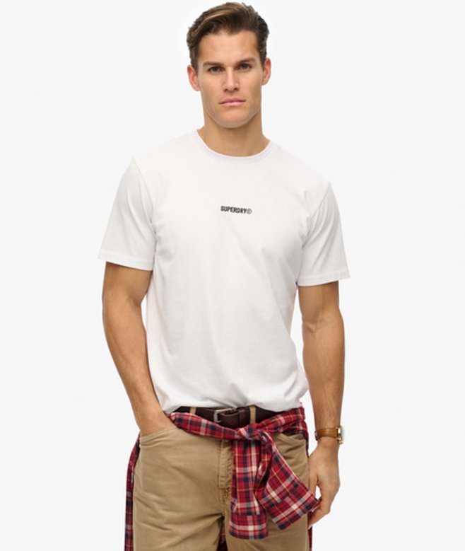 Superdry & Co Men’s Micro Logo shirt White Bone White – Size: Superdry & Co Men’s Micro Logo shirt White Bone White – Size: