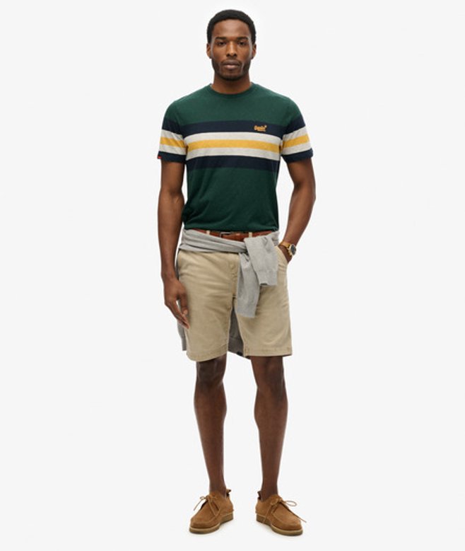 Superdry & Co Men’s Essentials Stripe shirt Green Enamel Green Chest Stripe – Size: Superdry & Co Men’s Essentials Stripe shirt Green Enamel Green Chest Stripe – Size: