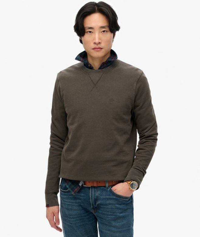 Superdry & Co Men’s Classic Essential Sweatshirt Dark Grey Washed Black – Size: Xxxl Superdry & Co Men’s Classic Essential Sweatshirt Dark Grey Washed Black – Size: Xxxl