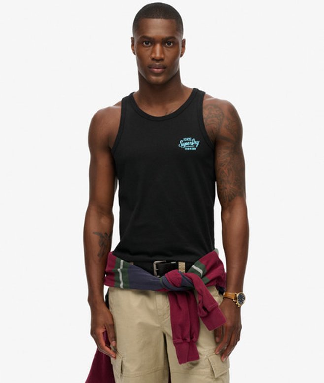 Superdry & Co Men’s Contrast Script Vest Black – Size: