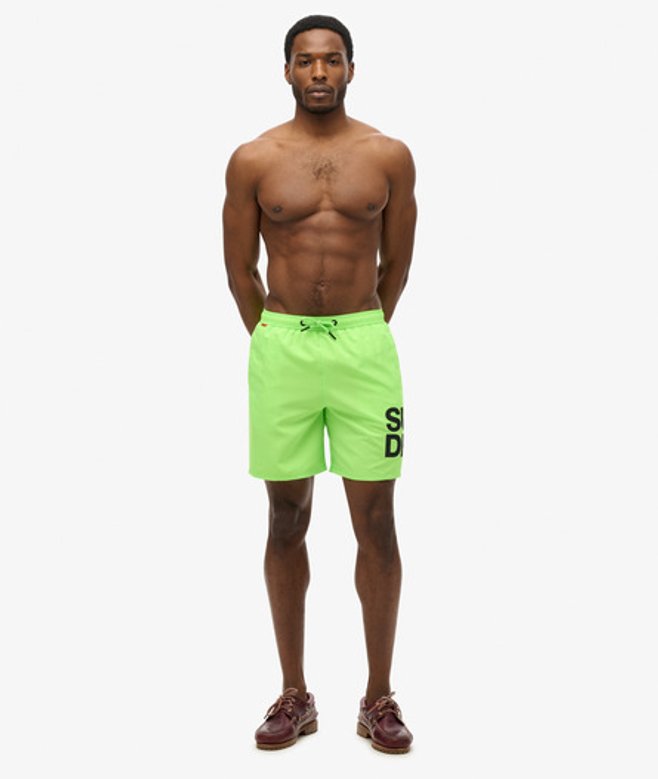 Superdry & Co Men’s Sportswear Logo -Inch Swim Shorts Green Neon Green – Size: