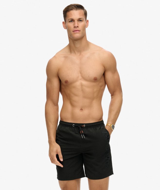 Superdry & Co Men’s Premium Embroidered – Swim Shorts Black – Size: