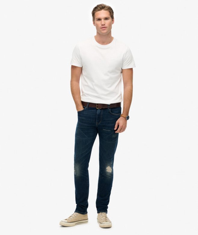 Superdry & Co Men’s Organic Cotton Vintage Slim Jeans Dark Blue Frontier Repair Blue – Size: