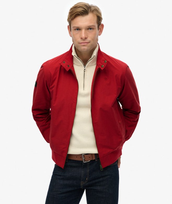 Superdry & Co Men’s Classic Harrington Jacket Red Chilli Pepper Red – Size: