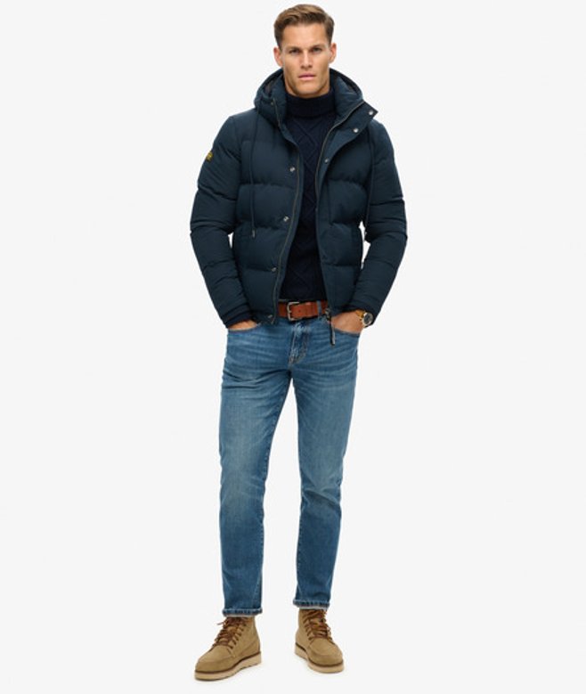Superdry & Co Men’s Everest Classic Quilted Short Hooded Puffer Jacket, Navy, Size: Superdry & Co Men’s Everest Classic Quilted Short Hooded Puffer Jacket, Navy, Size: