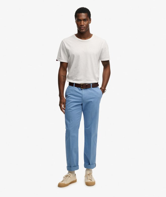Superdry & Co Men’s Premium Regular Chinos Blue Washed Blue – Size: Superdry & Co Men’s Premium Regular Chinos Blue Washed Blue – Size:
