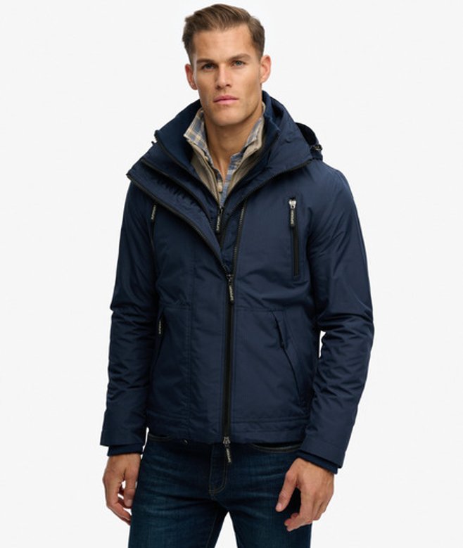 Superdry & Co Men’s Hooded Mountain Windbreaker Jacket Navy Richest Navy – Size:
