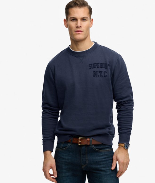 Superdry & Co Men’s Vintage Athletic Tonal Crew Sweatshirt Navy Classic Navy – Size: Xxl