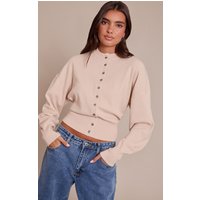 Oat meal Compact Knitted Cardigan Sweater, Oatmeal Oat meal Compact Knitted Cardigan Sweater, Oatmeal