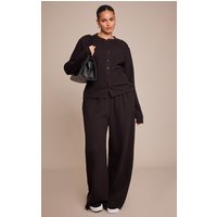 Plus Black Soft Touch Wide Leg Joggers