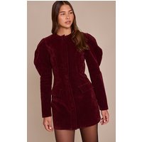 Plum Suede Zip Up Blazer Dress
