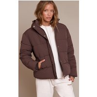 Chocolate Hooded Puffer Jacket