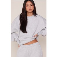 Ash Grey Balloon Sleeve Oversized Sweatshirt