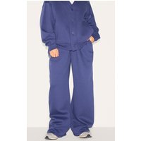 Petite Navy Wide Leg Elasticated Drawstring Joggers