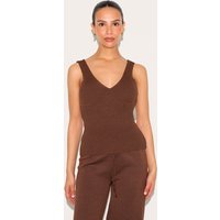 Petite Chocolate Knitted Ribbed Longline Tank Top Petite Chocolate Knitted Ribbed Longline Tank Top