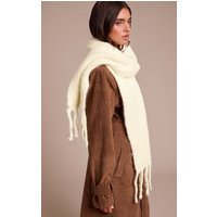 Butter Yellow Chunky Knit Tassel Detail Scarf