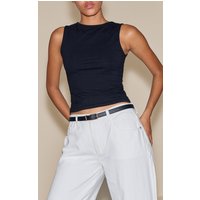 Black Gold Buckle Slim Belt