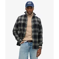 Checked zip-up wool overshirt with fleece lining Superdry Checked zip-up wool overshirt with fleece lining Superdry