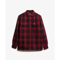 Checked zip-up wool overshirt with fleece lining Superdry