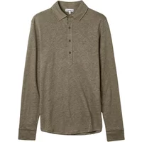 Long-sleeved Polo shirt in linen jersey The Resort Co Popover