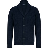 Cardigans Manji Chunky Cable Knitted Cardigan with Shawl Collar in Ink Cardigans Manji Chunky Cable Knitted Cardigan with Shawl Collar in Ink