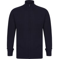 Cardigans Scattering Zip Through Funnel Neck Knitted Cardigan in Dark Navy – Kensington Eastside