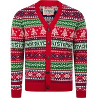 Cardigans Men’s Design Jacquard Knit Novelty Knitted Christmas Cardigan in George Red – Merry Christmas Cardigans Men’s Design Jacquard Knit Novelty Knitted Christmas Cardigan in George Red – Merry Christmas