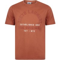 Shirts Lewes Vintage Retro Motif Cotton Jersey Shirt in Peachy