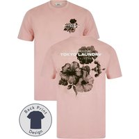 Shirts Redact Vintage Retro Reverse Print Cotton Jersey Shirt in Zephyr Rose