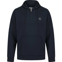 Hoodies Sweatshirts Invective Quarter Zip Neck Brushback Fleece Pullover Hoodie in Sky Captain Navy