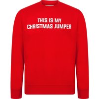 Hoodies Sweatshirts Men’s My Christmas Jumper Novelty Crew Neck Brushback Fleece Pullover Sweater in Tokyo Red – Merry Christmas