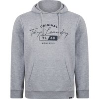 Hoodies Sweatshirts Perciys Graphic Motif Brushback Fleece Pullover Hoodie in Light Grey Marl