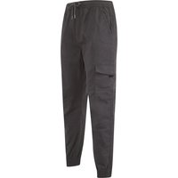 Trousers Lance Stretch Cotton Cuffed Multi-Pocket Cargo Jogger Pants in Asphalt Grey S