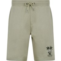 Jogger Shorts Tarun Graphic Motif Brushback Fleece Jogger Shorts in Seagrass