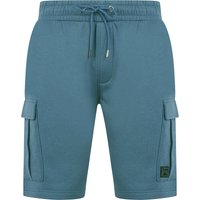 Jogger Shorts Tanko Multi-Pocket Brushback Fleece Jogger Cargo Shorts in Copen Blue