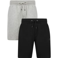 Pack Jogger Shorts Helm Pack Cotton Blend Brushback Fleece Jogger Shorts Set in Jet Black Light Grey Marl