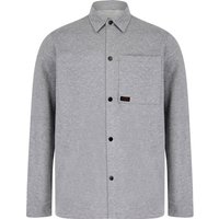 Shirts Commander Brushback Fleece Overshirt Jacket in Light Grey Marl
